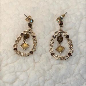 Boho Dangle Earrings Gold Tone